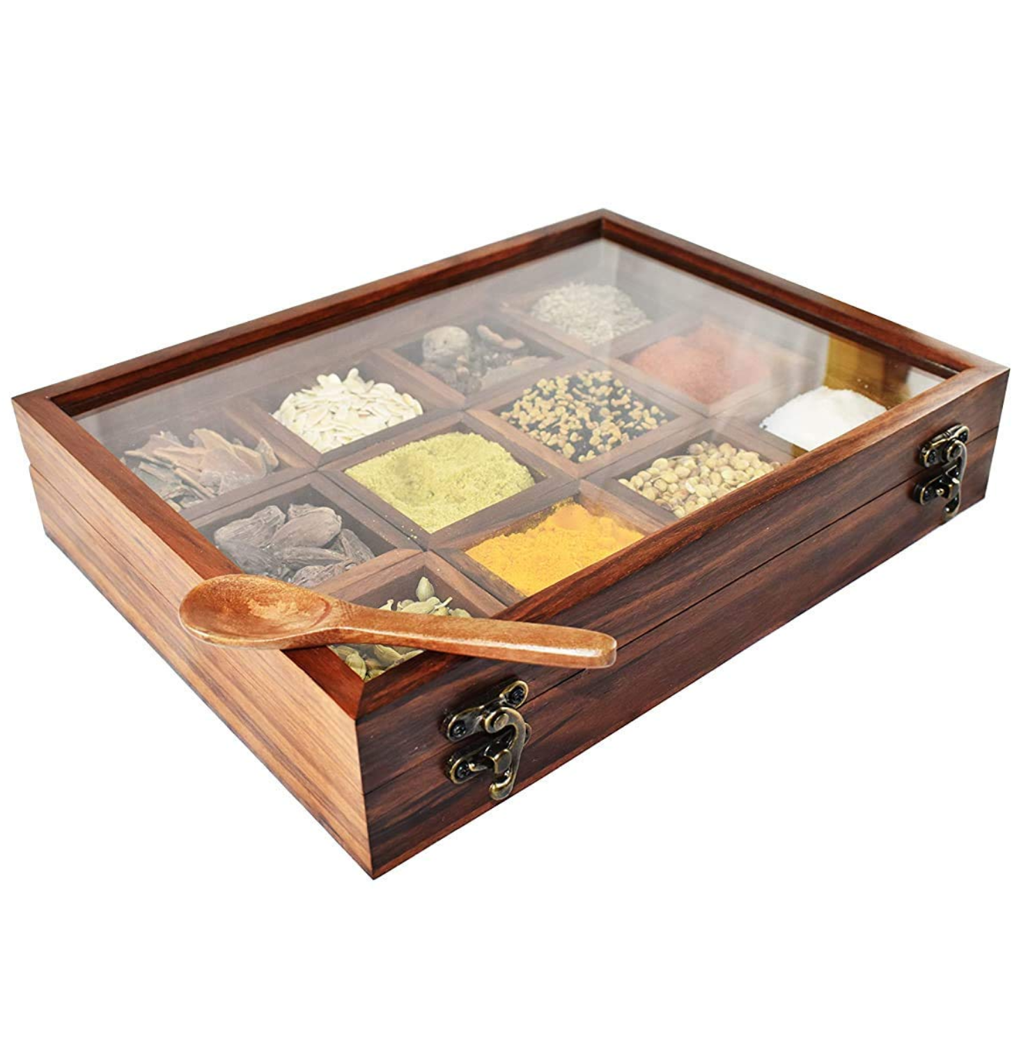 Wooden spice box (1) Wooden spice box