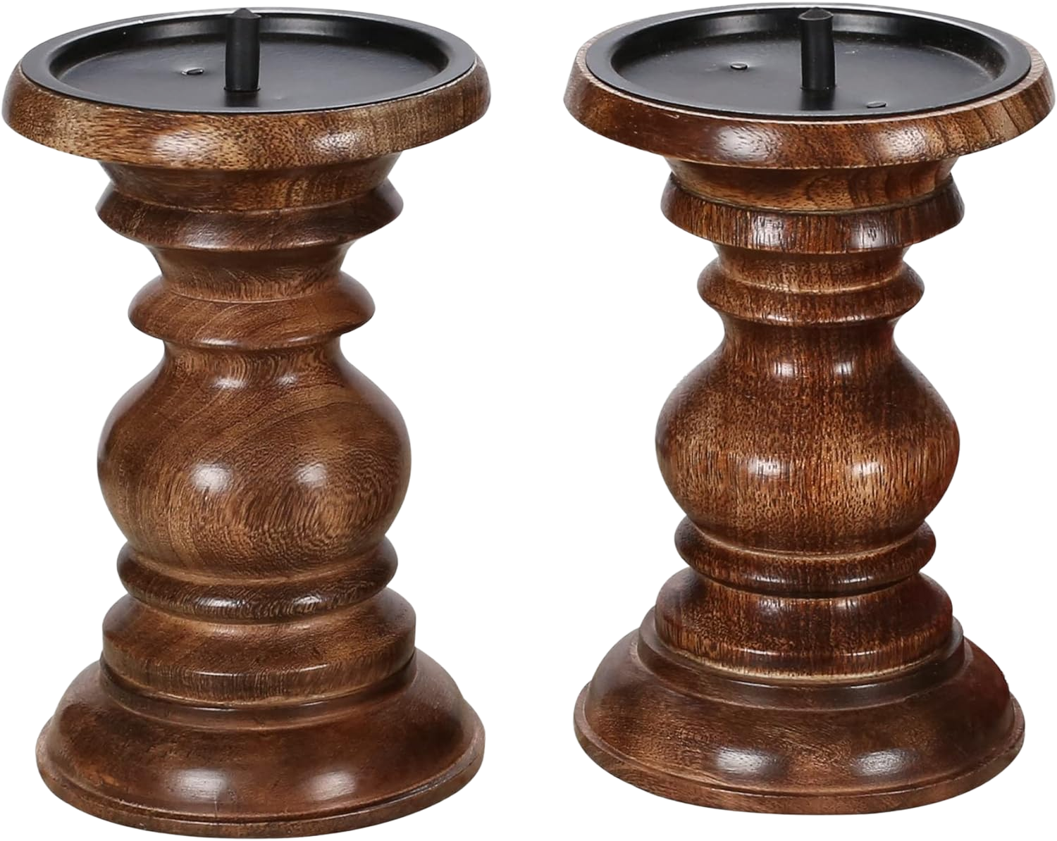 handcrafted wooden candle holders