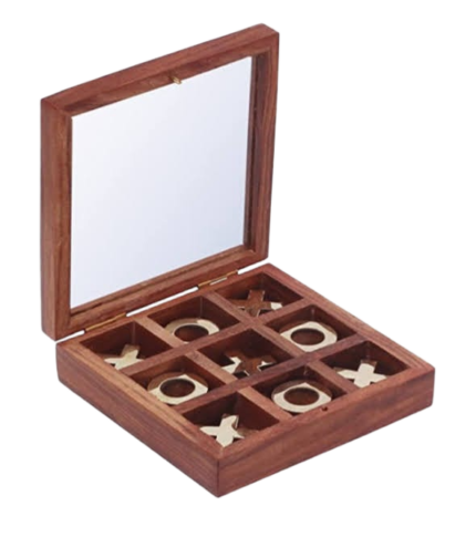 Wooden Tic Tac Toe With LID